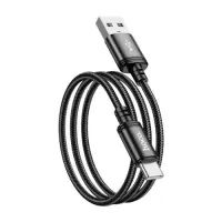 Hoco X89 Wind USB Type-A to Micro Type-C Black Charging Data Cable